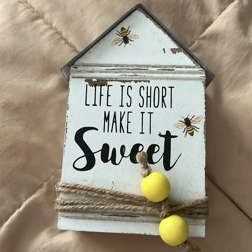 Life is short make it sweet house decorative block by “Collins”